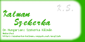 kalman szekerka business card