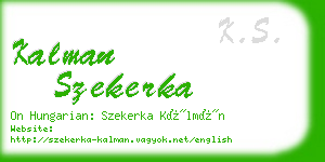 kalman szekerka business card